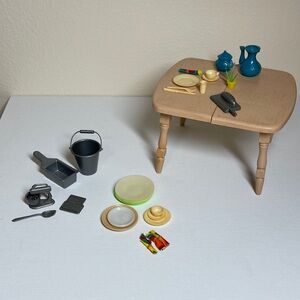 Barbie kitchen table Dining Set with Accessories